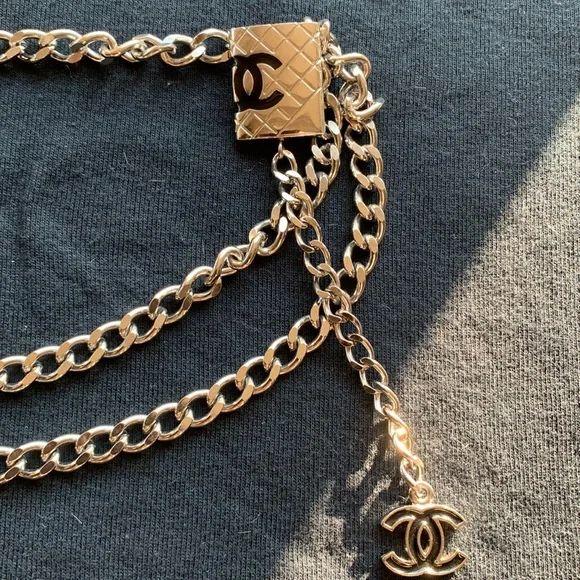 CHANEL | Accessories | Chanel Belt Or Necklace Black Silver  display picture 1
